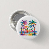 Summer Vibes Ronde Button 3,2 Cm (Voorkant /achterkant)