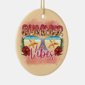 Summer Vibes | Starvissen | Kuststrand Keramisch Ornament (Rechts)