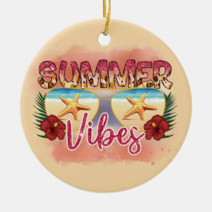 Summer Vibes   Starvissen   Kuststrand Keramisch Ornament