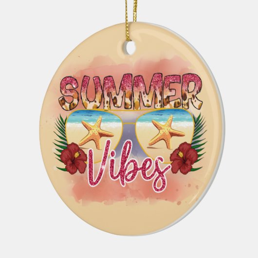 Summer Vibes | Starvissen | Kuststrand Keramisch Ornament (Links)