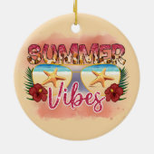 Summer Vibes | Starvissen | Kuststrand Keramisch Ornament (Achterkant)