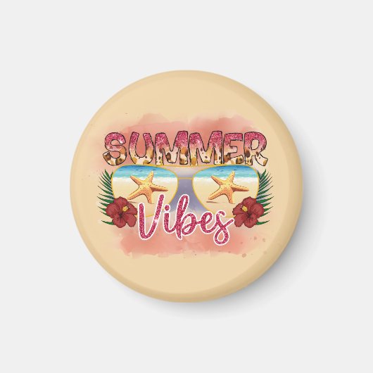 Summer Vibes | Starvissen | Kuststrand Magneet (Voorkant)