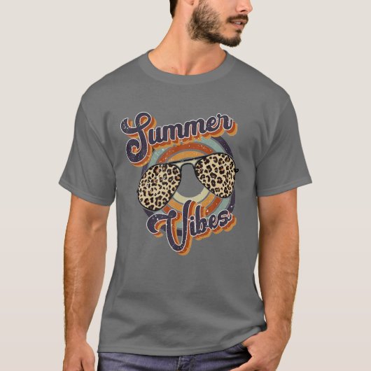 Summer Vibes Summer Cheetah Leopard Sunbril Ret T-shirt (Voorkant)