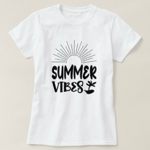 Summer Vibes Sun en Palm Tree Trendy T-shirt
