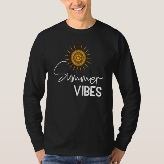 Summer Vibes Sun Illustration Summer Vacation Summ T-shirt (Voorkant)