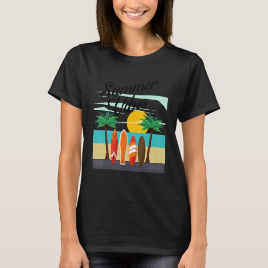 Summer Vibes Surfing Summer Beach Vacation_2 T-shirt (Voorkant)