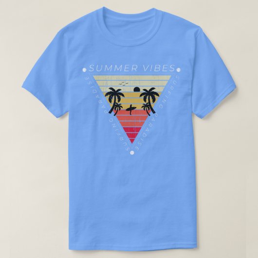 Summer Vibes surfparadijs  retro sunset T-shirt (Design voorkant)