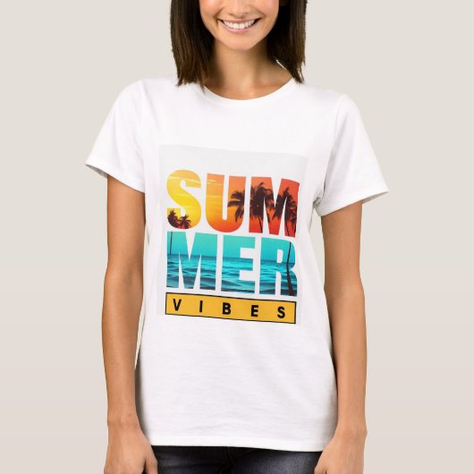Summer Vibes T-Shirt Design – Helder, leuk (Voorkant)