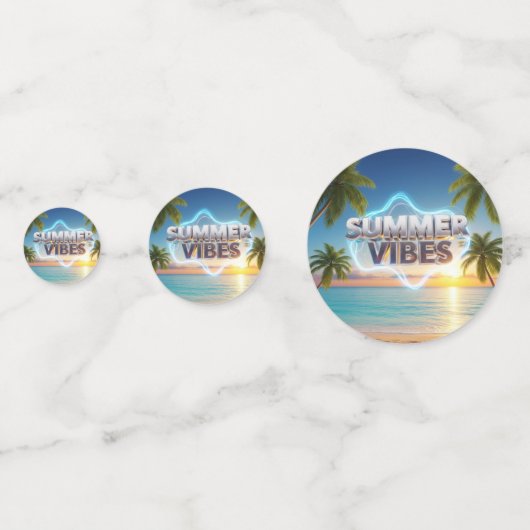 Summer Vibes Table Confetti – 3D & kleurrijke zome (Voorkanten)