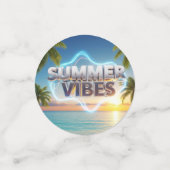 Summer Vibes Table Confetti – 3D & kleurrijke zome (Kleine voorkant)