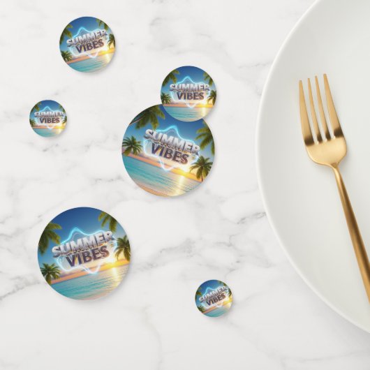 Summer Vibes Table Confetti – 3D & kleurrijke zome (Groep)