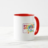 SUMMER Vibes Tie-Dye Rainbow Coffee Mug Bold Mok (Voorkant rechts)