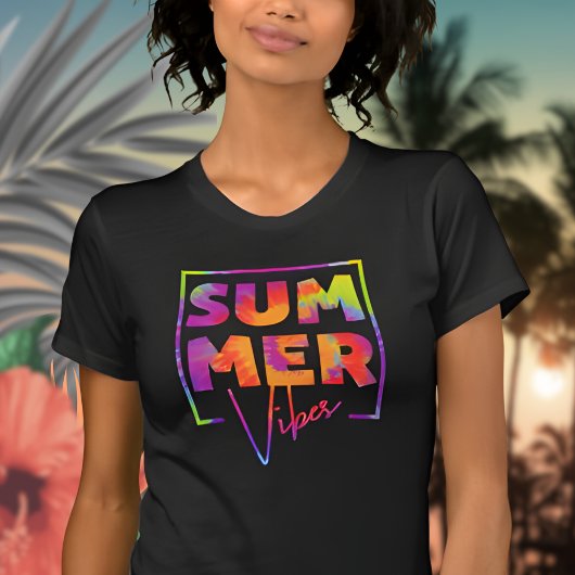 Summer Vibes Tie Dye Summer Vacation Funny Summer T-shirt