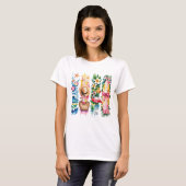 Summer Vibes Torn Collage - Retro Waterverf Beach T-shirt (Voorkant volledig)