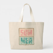 Summer Vibes Tropical Beach Retro  Grote Tote Bag (Achterkant)