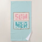 Summer Vibes Tropical Beach Retro Strandlaken (Voorkant)