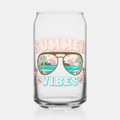 Summer Vibes Tropical Beach Zomer Fun Blikvorm Glas (Achterkant)