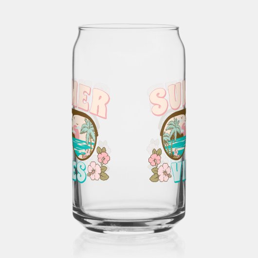 Summer Vibes Tropical Beach Zomer Fun Blikvorm Glas (Links)