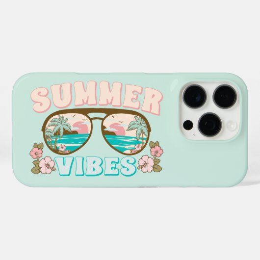 Summer Vibes Tropical Beach Zonnebril Case-Mate iPhone Case (Achterkant (horizontaal))