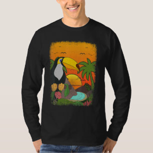 Summer Vibes Tropical Bird Palm Trees Sunse T-shirt