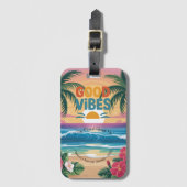 Summer Vibes Tropical Notitieboek Bagagelabel (Voorkant (verticaal))
