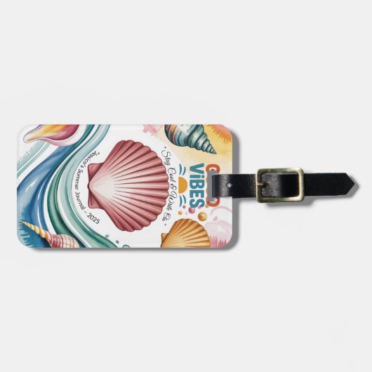 Summer Vibes Tropical Notitieboek Bagagelabel (Voorkant horizontaal)