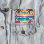 Summer Vibes Tropical Notitieboek Button (Insitu)
