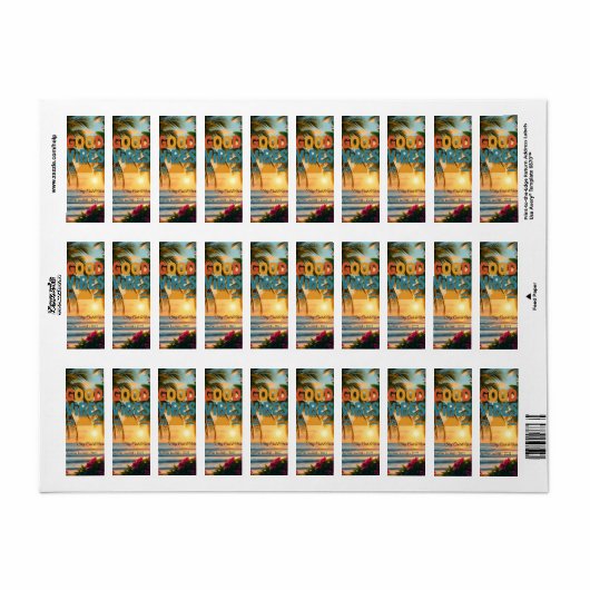 Summer Vibes Tropical Notitieboek Etiket (Full Sheet)
