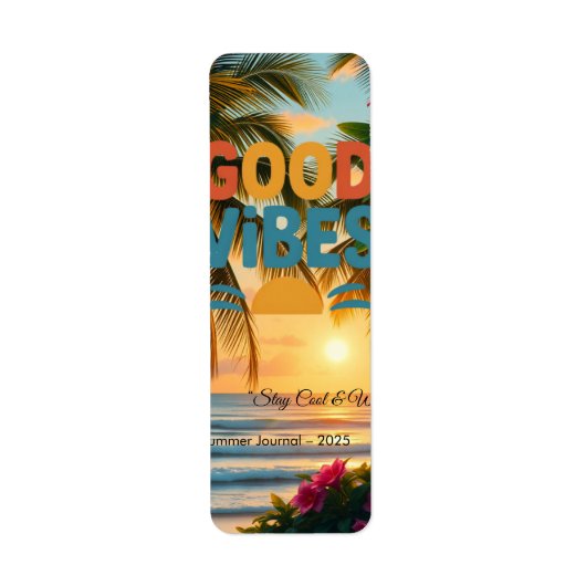 Summer Vibes Tropical Notitieboek Etiket (Voorkant)