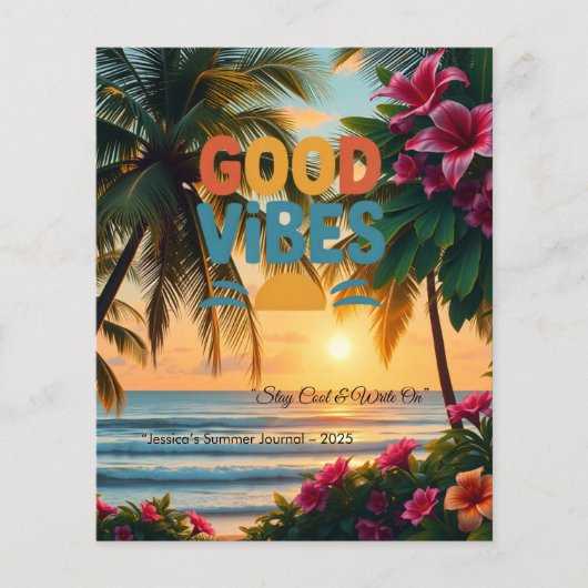 Summer Vibes Tropical Notitieboek Flyer (Voorkant)