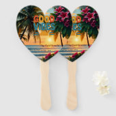 Summer Vibes Tropical Notitieboek Handwaaier (Voorkant en achterkant)