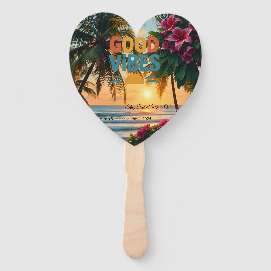 Summer Vibes Tropical Notitieboek Handwaaier (Voorkant)