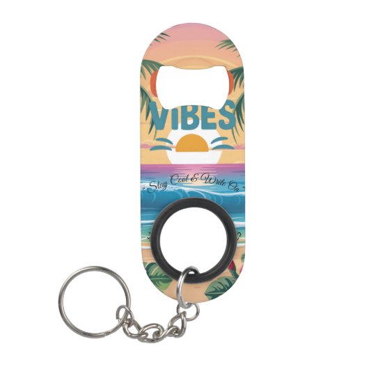 Summer Vibes Tropical Notitieboek Mini Flessenopener (Voorkant)