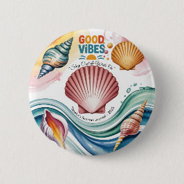 Summer Vibes Tropical Notitieboek Ronde Button 5,7 Cm