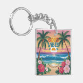Summer Vibes Tropical Notitieboek Sleutelhanger (Voorkant Links)