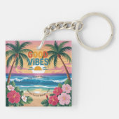 Summer Vibes Tropical Notitieboek Sleutelhanger (Achterkant)