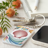Summer Vibes Tropical Notitieboek Sleutelhanger (Voorkant Rechts)