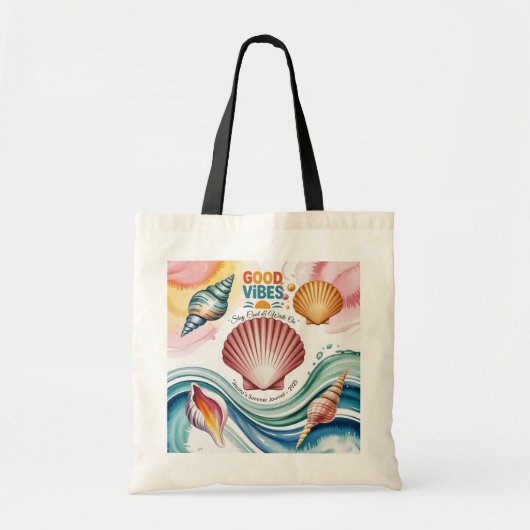 Summer Vibes Tropical Notitieboek Tote Bag (Voorkant)
