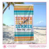 Summer Vibes Tropical Stripes Customizable Strandlaken