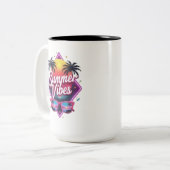 Summer Vibes Tweekleurige Koffiemok (Voorkant links)