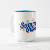 Summer Vibes Tweekleurige Koffiemok (Voorkant links)