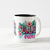 Summer Vibes Tweekleurige Koffiemok (Voorkant rechts)