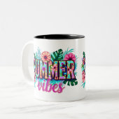 Summer Vibes Tweekleurige Koffiemok (Voorkant links)
