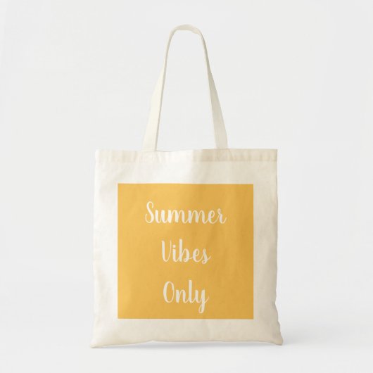 Summer Vibes Typografie Geel Tote Bag (Voorkant)