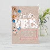 Summer Vibes Uitnodiging (Staand voorkant)