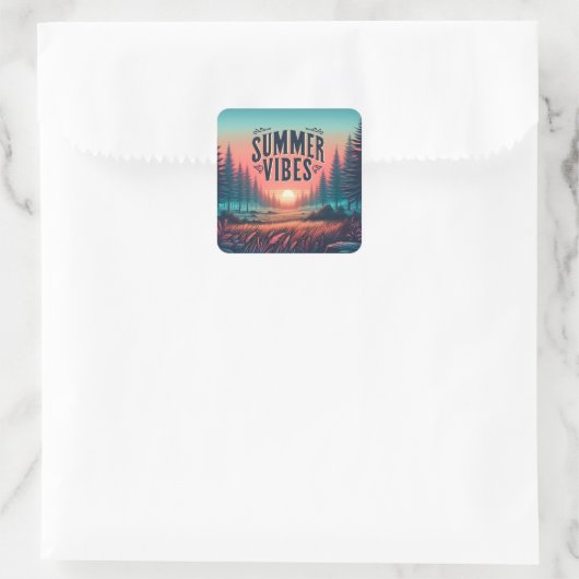 Summer Vibes Vierkante Sticker (Tas)