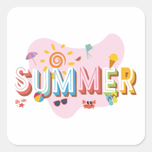 Summer Vibes Vierkante Sticker (Voorkant)