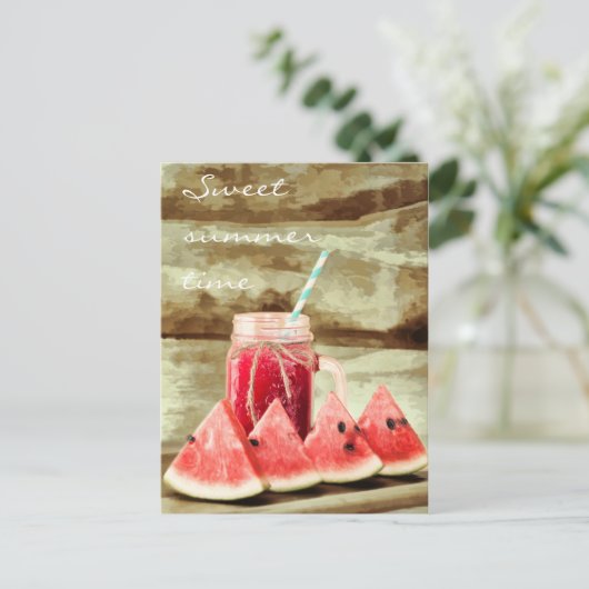 Summer Vibes Watermelon Briefkaart (Staand voorkant)