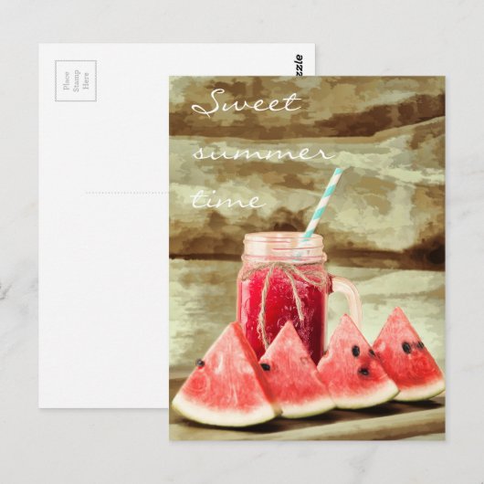 Summer Vibes Watermelon Briefkaart (Voorkant / Achterkant)
