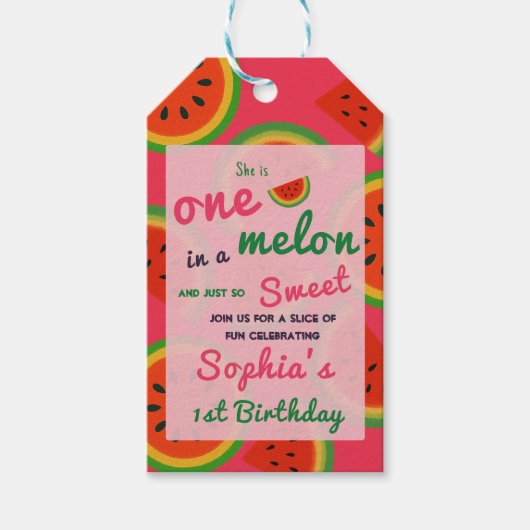 Summer Vibes Watermelon Party Cadeaulabel (Voorkant)